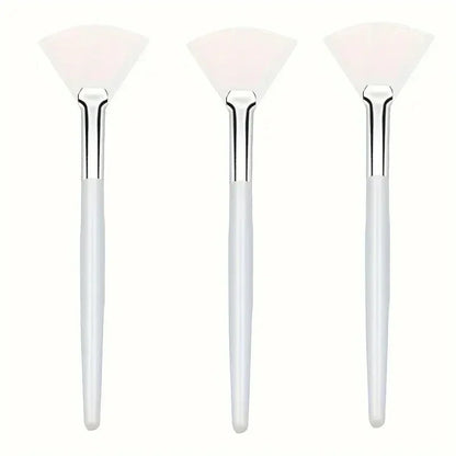 Facial Mask Applicator Brushes - Soft Fan-Shaped Flat Head Cosmetic Brushes for Skincare and Beauty Tools