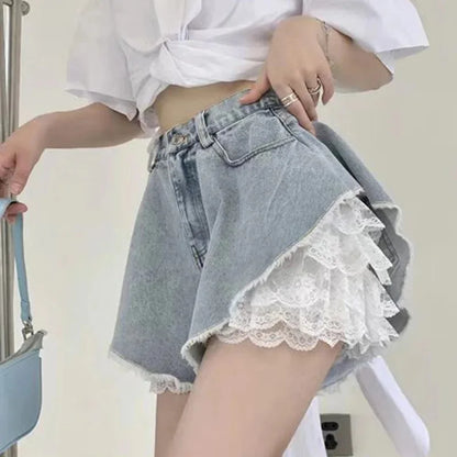 Black White Pleated Safety Shorts - Cute Lolita Vintage Ruffle Princess Underwear for Women & Girls