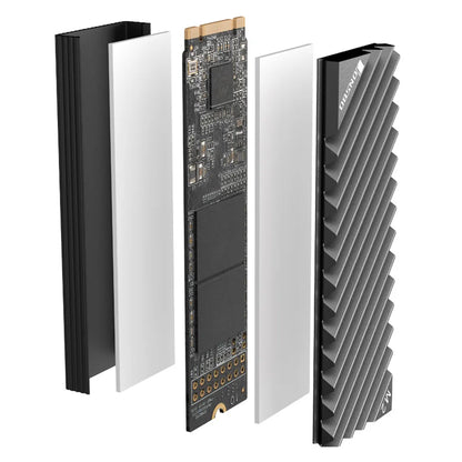 Jonsbo M.2 SSD NVMe Heat Sink - Aluminum 2280 SSD Gasket with Silicone Thermal Pad for PC