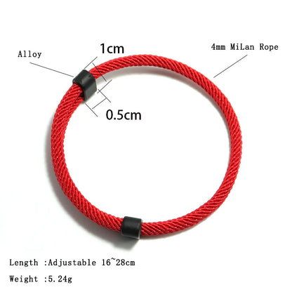 Men’s Fashion Bracelet Set – 2pcs Adjustable Red Thread Lucky Bracelets, Gifts for Him