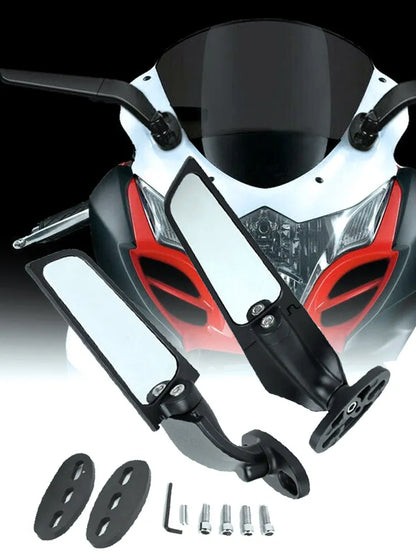 Modified Motorcycle Mirrors for Kawasaki Ninja - Adjustable Rotating Rearview Wind Swivel Wing Side Mirror, Fits 250/300/400/650 H2 H4