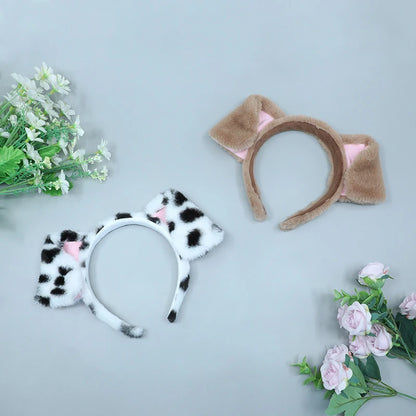 Folded Dog Ear Hairband - Kawaii Cartoon Puppy Cosplay Headwear for Students & Dog Lovers