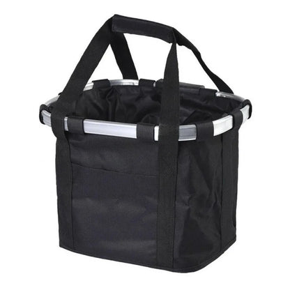2-in-1 Bicycle Front Basket & Small Pet Carry Pouch – Detachable MTB Handlebar Foldable Bag, 5KG Load