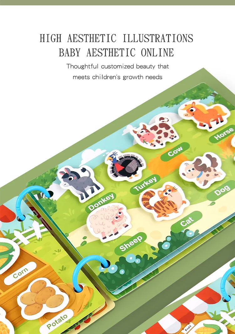 Montessori Baby Busy Book – My First Quiet Book, Early Learning Toy & Matching Game for Toddlers (2-3 Years)