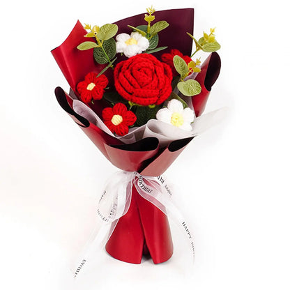 Knitted Flower Bouquet — Crochet Home Decor for Teacher’s Day, Birthday & Anniversary