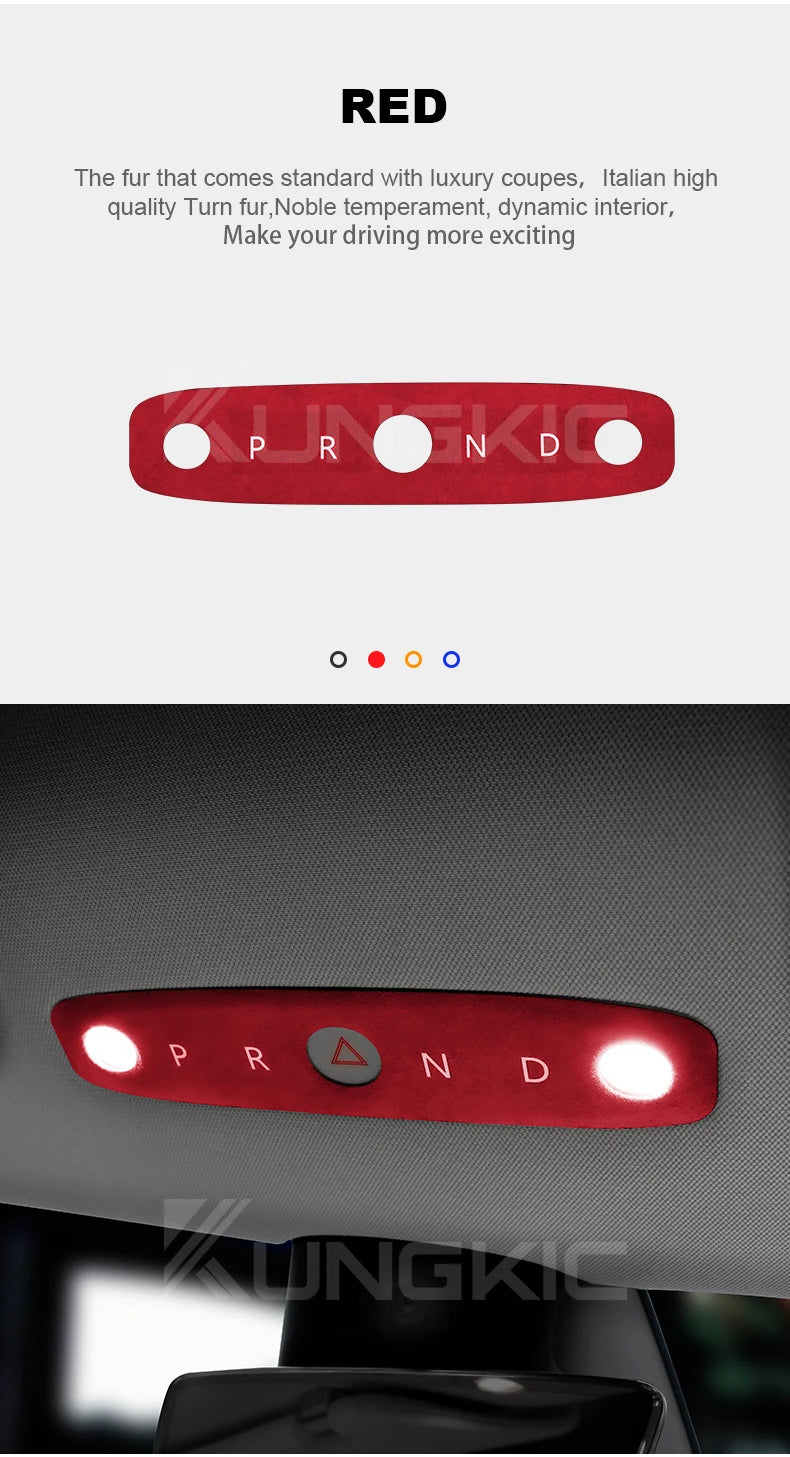 KUNGKIC Italian Top Suede Reading Light Frame Trim Stickers for Tesla Model 3 Highland 2024+ – Car Interior Decor Accessories