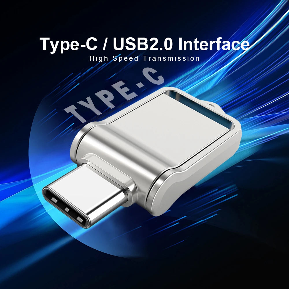 OTG Type-C Pen Drive – Mini Metal USB Memory Stick 32GB to 128GB for Smartphones & Huawei