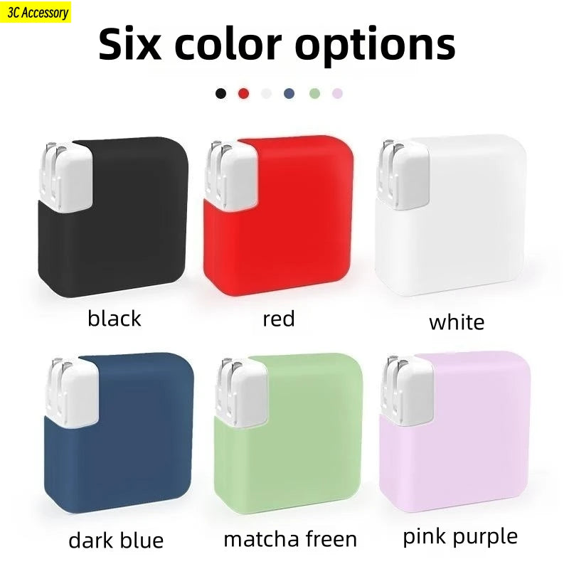 MacBook Charger Protective Case: Anti-Scratch Liquid Silicone Cover for 140W to 29W Laptop Power Adapter - Fits Various Models