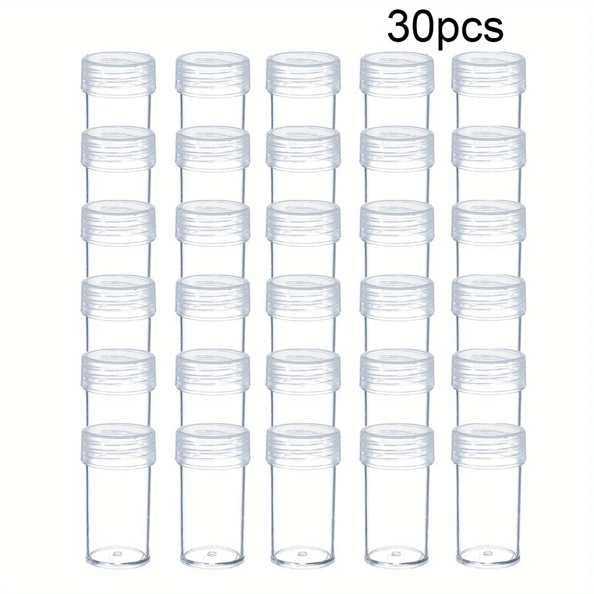 30PCS Bead Storage Bottles – Mini Organizer Containers for DIY Diamond Painting, Rhinestones & Craft Accessories