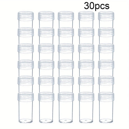 30PCS Bead Storage Bottles – Mini Organizer Containers for DIY Diamond Painting, Rhinestones & Craft Accessories