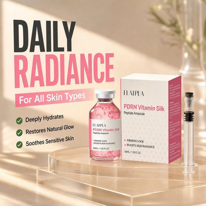 PDRN Vitamin Silk Peptide Ampoule Serum - 30ml Brightening, Hydrating & Firming Facial Serum with Salmon DNA