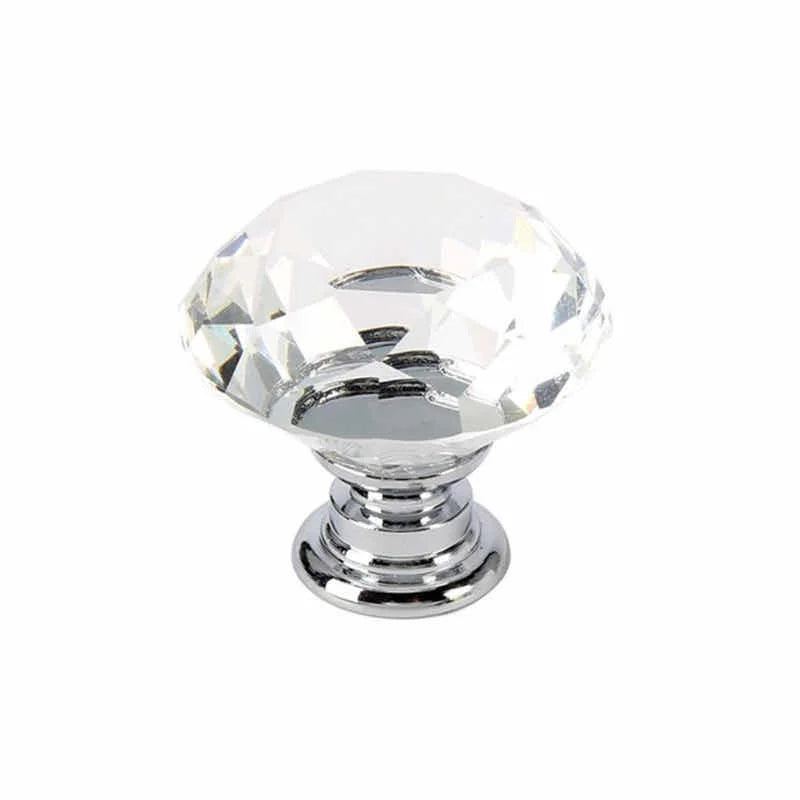 10Pcs/set 30mm Diamond Shape Crystal Glass Knobs - Cupboard Drawer Pull Kitchen Cabinet Door Wardrobe Handles Hardware