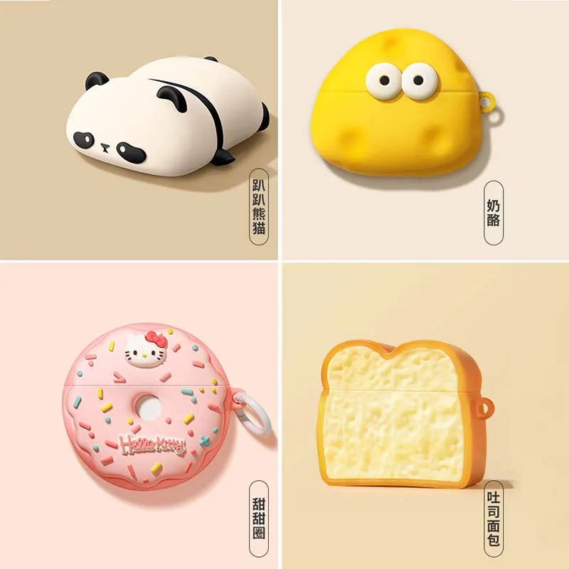 Cute Lying Panda Silicone Case for AirPods 4 (2024) & AirPods Pro 1/2/3 — Protective Earbuds Charging Cover