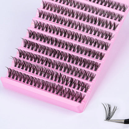 DIY Eyelash Extension Kit - 200pcs Individual Lashes Cluster D Curl, Mix Lash Clusters 8-16mm, Includes Lash Bond, Seal, and Lash Applicator