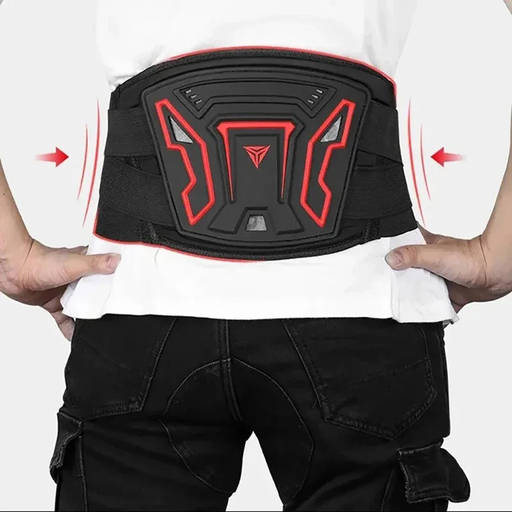 Adjustable Motorcycle Waist Protector Belt – Breathable Motocross & Cycling Safety Back Support Guard for Riders