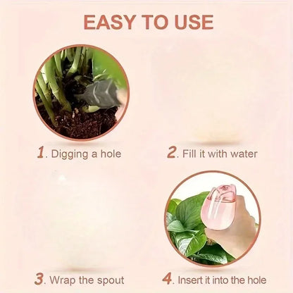 Pink Tulip Plant Watering Balls – Automatic Indoor & Outdoor Plant Drippers, Easy Self-Watering Gardening Tool