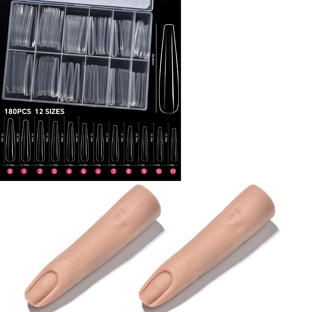 Realistic Silicone Nail Art Practice Finger - Manicure Training & Display Tool