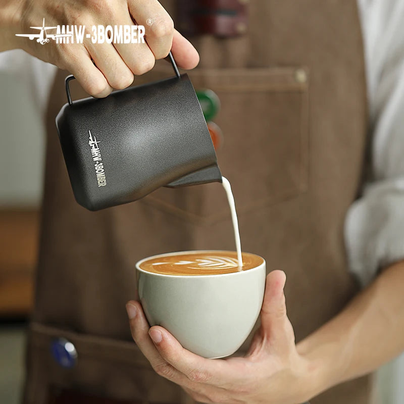 MHW-3BOMBER Turbo Milk Frothing Pitcher – 350ml/450ml Steaming Jug for Professional Foam, Home Barista & Kitchen Use
