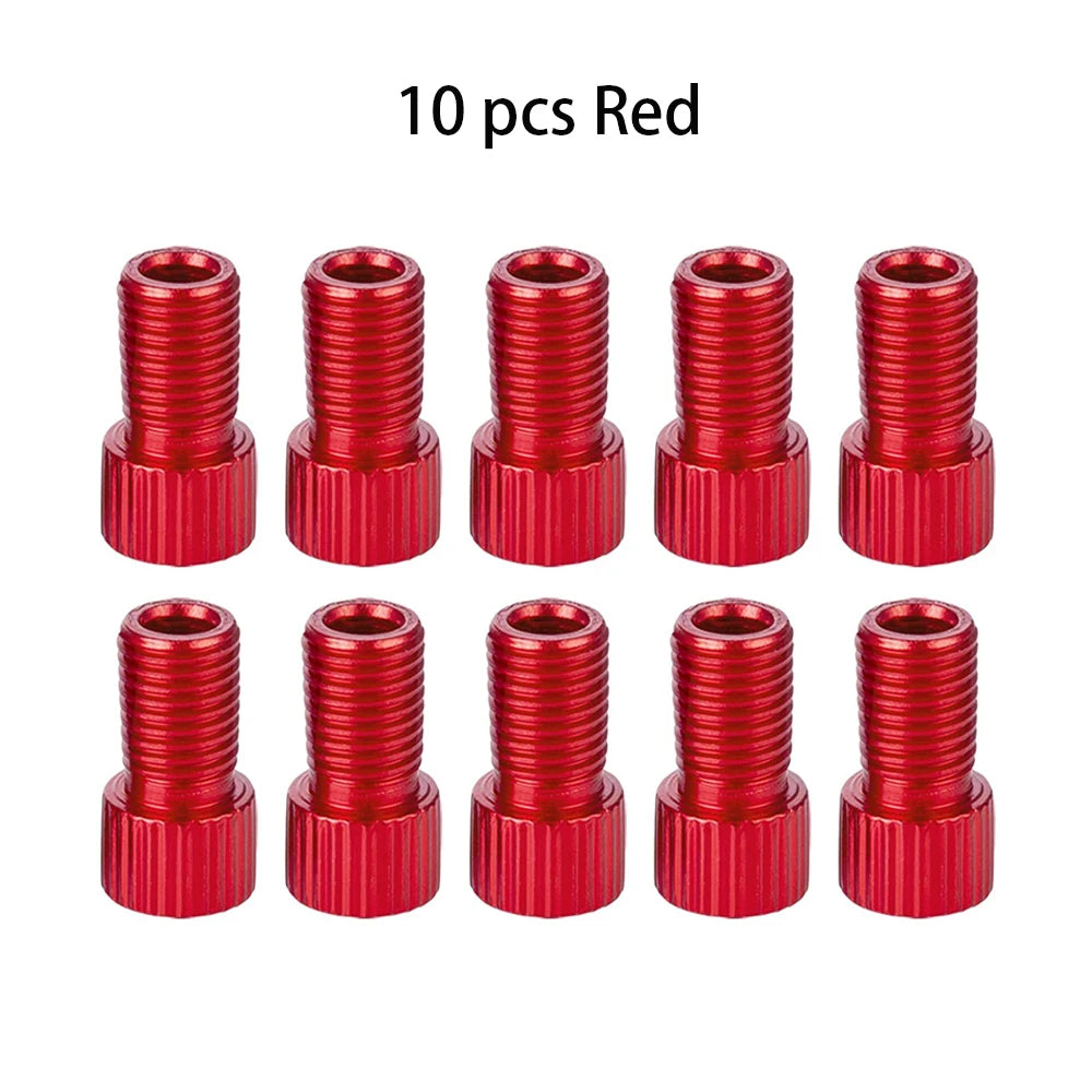 10-Color Aluminum Bicycle Valve Adapter – PRESTA to SCHRADER Converter for Bikes & Cars