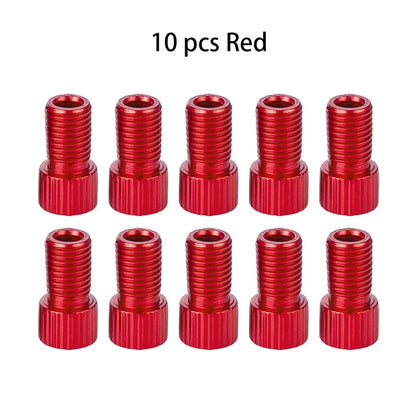 10-Color Aluminum Bicycle Valve Adapter – PRESTA to SCHRADER Converter for Bikes & Cars