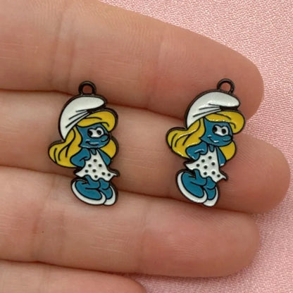 10-Piece Cartoon Anime Alloy Charms - Drip Oil Pendants for DIY Jewelry, Keychains, Earrings & Bag Accessories