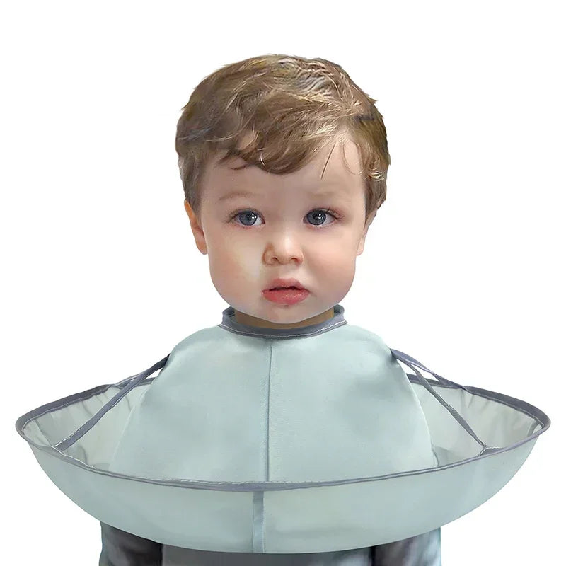 Kids Haircut Cape – Reusable Foldable Hair Cutting Apron with Hair Catcher for Home Hairdressing