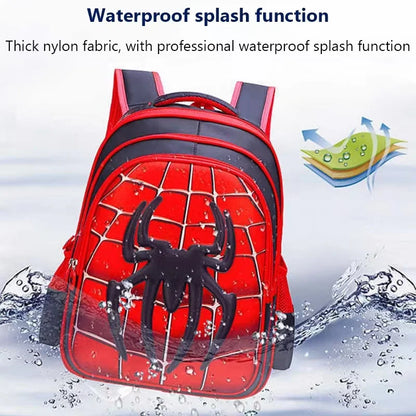3D Cartoon Spider Schoolbag Set - Cute Boys' Backpack with Shoulder Bag for Kids