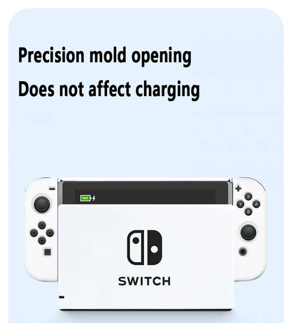 Protective Case & Film for Nintendo Switch – Rocker Cap Handle, Hard Base Cover with Skin-Friendly Gradient Design