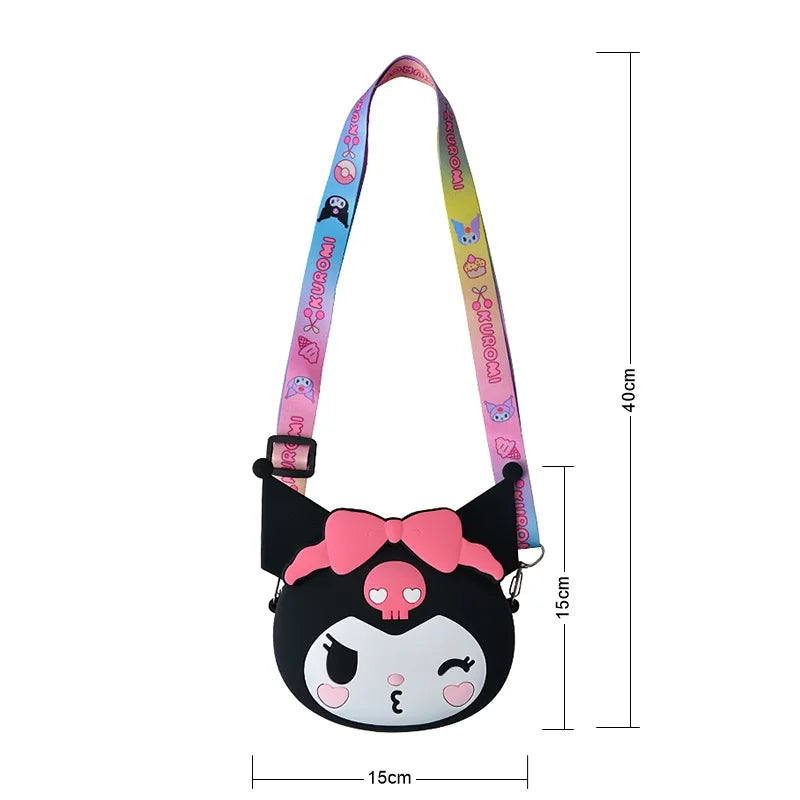 Sanrio Hello Kitty Princess Kawaii Fashion Bag: Small Silicone Storage Purse - Anime Cartoon Model Toys for Kids - Lovely and Unique Gift