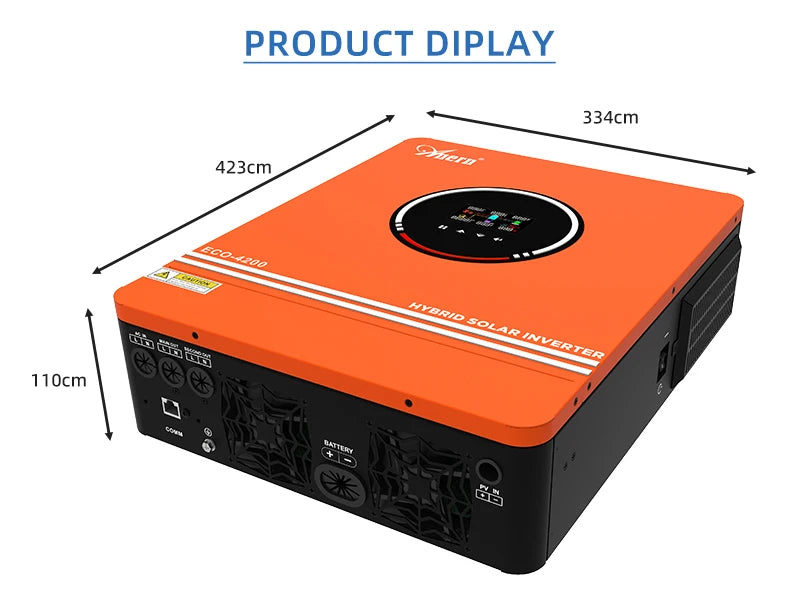 Solar Off-Grid Hybrid Inverter 3600W/4200W/6200W - MPPT Controller 24V/48V/220V, 120A, for Hybrid Solar Systems
