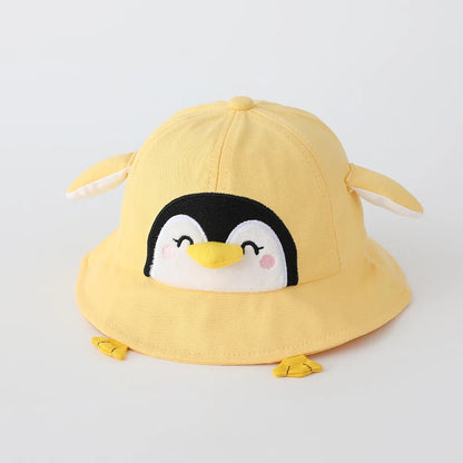 Cute Penguin Baby Sun Hat – 50CM Cotton Fisherman Cap for Kids 1-3 Years Boys & Girls Spring Summer 2026 Thin Breathable Infant Bucket Hat