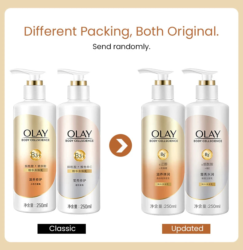 OLAY Body Lotion B3+ Niacinamide – Nourishing, Hydrating, Firming & Brightening Body Cream, Olay Body Cellscience