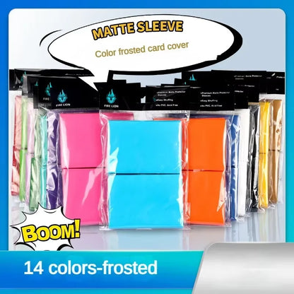 100pcs Trading Card Sleeves - 66x91mm Matte Deck Protectors for Standard Collectible Cards