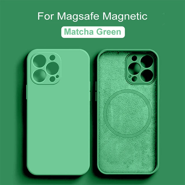MagSafe Magnetic Silicone Case - Original Wireless Charging Cover for iPhone 15 14 13 12 11 Pro Max Mini X XR XS 8 Plus