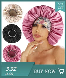 Women’s Satin Bonnet Cap – Double Layer Silky Big Bonnet, Printed Sleep Cap & Head Wrap for Ladies