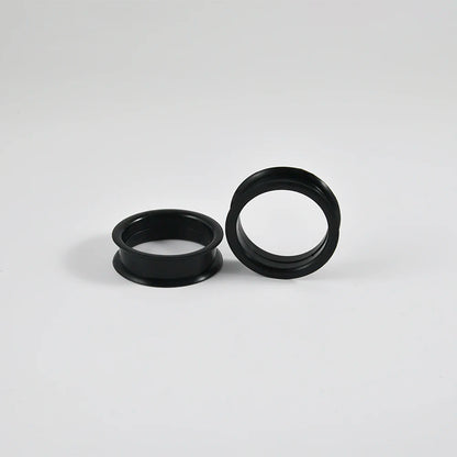 Pair of Supersize Black Silicone Double Flared Ear Tunnel Plugs — Flesh Gauge Expander Stretchers for Piercing