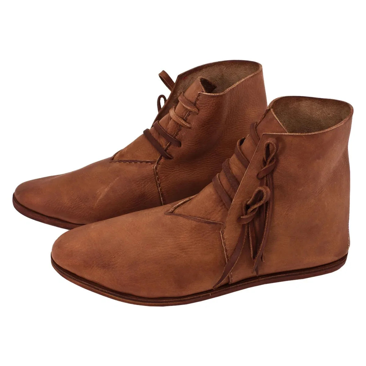 Men’s Medieval Renaissance Boots - Viking Pirate Lace-Up Halloween Cosplay Shoes
