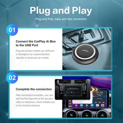 CarPlay TV Box Android 13 – Wireless Android Auto CarPlay Adapter Qualcomm 6225 8GB+128GB for Volvo, Benz, Audi, Kia, Hyundai, Mazda, VW