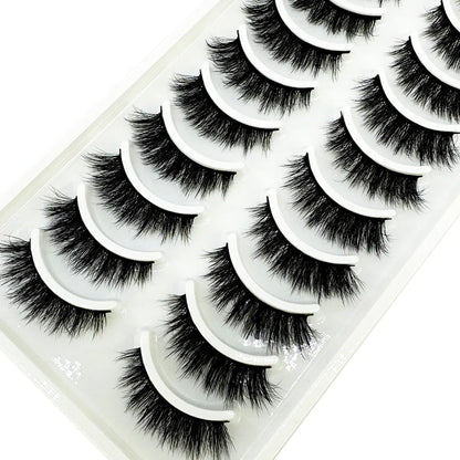 5/10 Pairs 3D Mink False Eyelashes – Wispy Handcrafted Full Strip Short Natural Lashes for Makeup