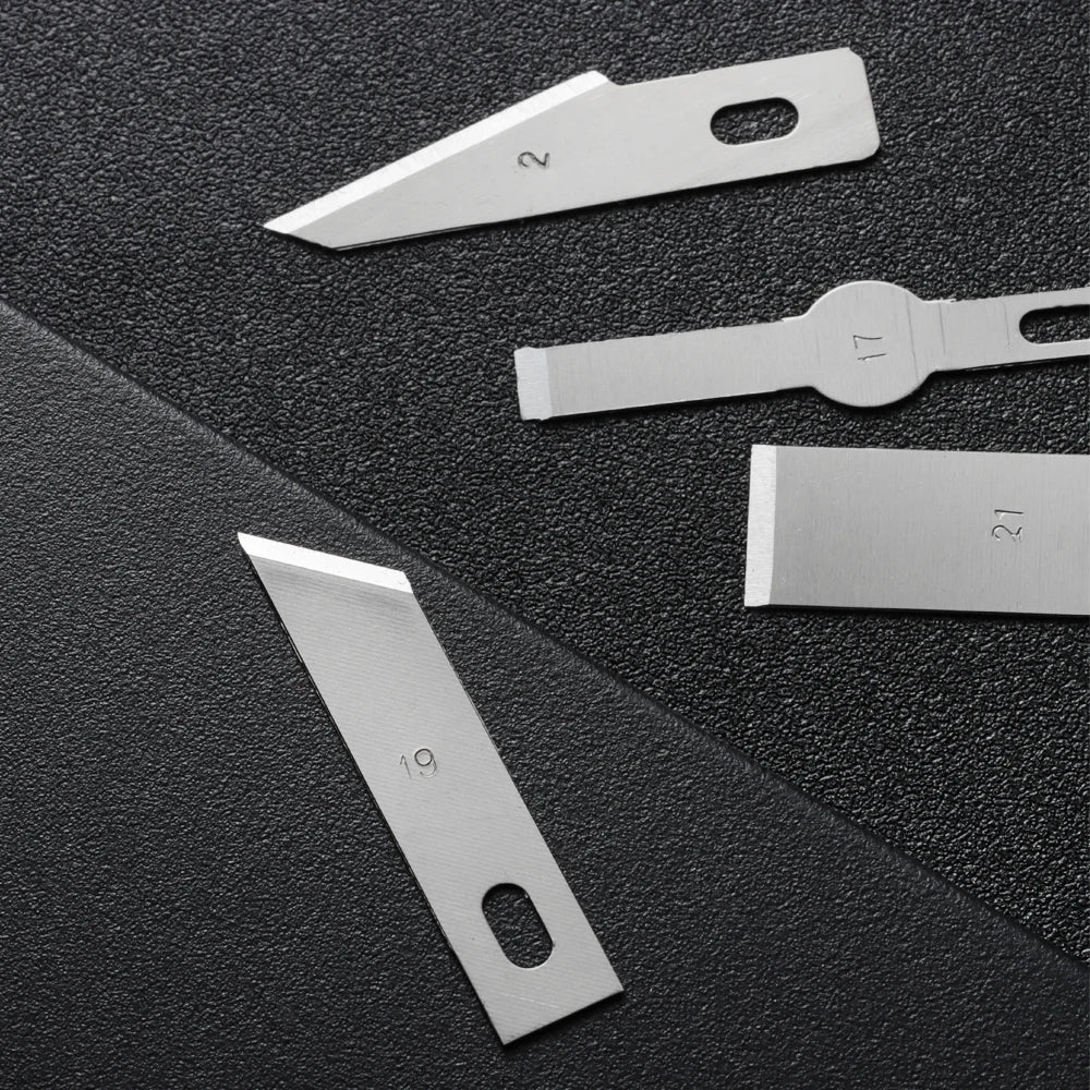 10pcs Non-Slip Metal Craft Knife Blades – Precision Engraving & Cutter Tools for PCB Repair & Mobile Phone Scalpel