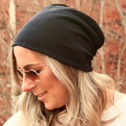 Cotton Slouchy Beanie – Lightweight Hip-Hop Running Cap for Men and Women, Soft Stretchy Chemo Hat and Sleep Cap