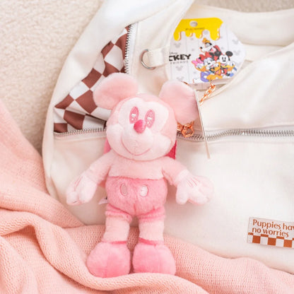 Disney Pink Mickey Minnie Stitch Plush Keychain - 19cm Kawaii Bag & Backpack Pendant Gift