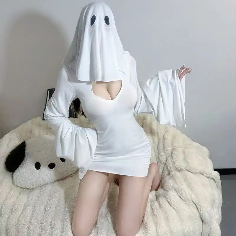 Ghost Girl Cosplay Costume - Women’s Ghost Princess Two-Piece Fishtail Halloween Skirt Set