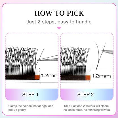 CoMango Faux Mink Eyelashes Extensions – 1D/2D/Y, C/D Curl Natural Russian Volume Soft PBT Lashes