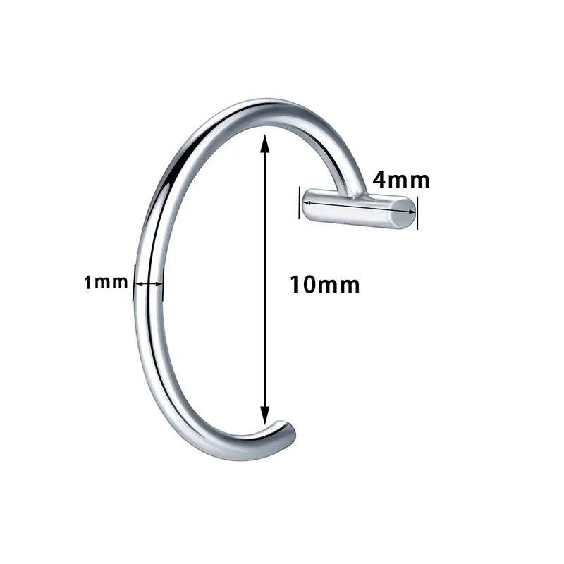 Stainless Steel Fake Nose Ring – Hoop Septum Rings, C-Clip Lip Ring, Non-Pierced Body Jewelry for Women
