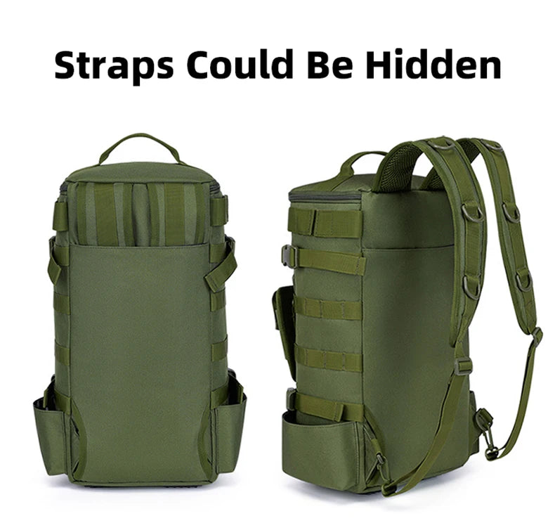 Tactical Fishing Backpack – Multifunctional Tackle Bag with Rod Holders, Molle Storage for Fishing, Camping & Hiking