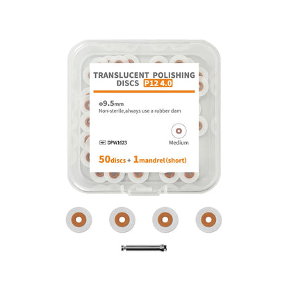 Dental Polishing Disc Kit - 40/50pcs Finishing & Refining Discs with Mandrel for Composite Restoration