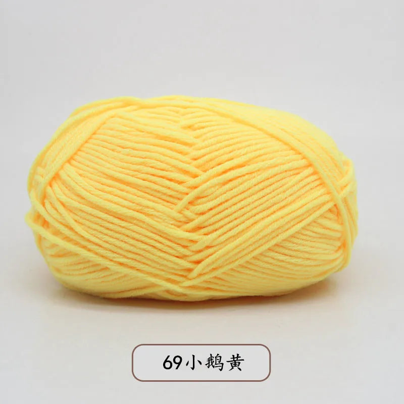 40-50g/Set 4ply Milk Cotton Knitting Yarn – Dyed Lanas for Crochet, Sweaters, Hats & Dolls, Affordable Craft Supplies