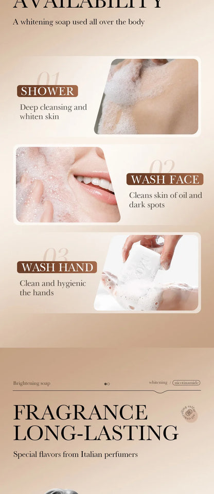 SADOER Niacinamide & Arbutin Facial Soap – Moisturizing, Brightening, Deep Cleansing Handmade Face & Body Wash Foam