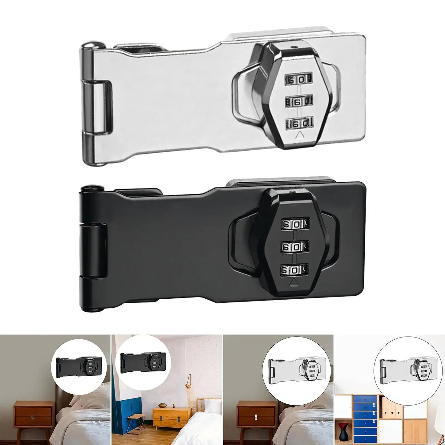 Keyless Mechanical Password Lock - Rotary Hasp Lock for Household, Garden, Interior, Mailbox, Bathroom, and Pet Doors